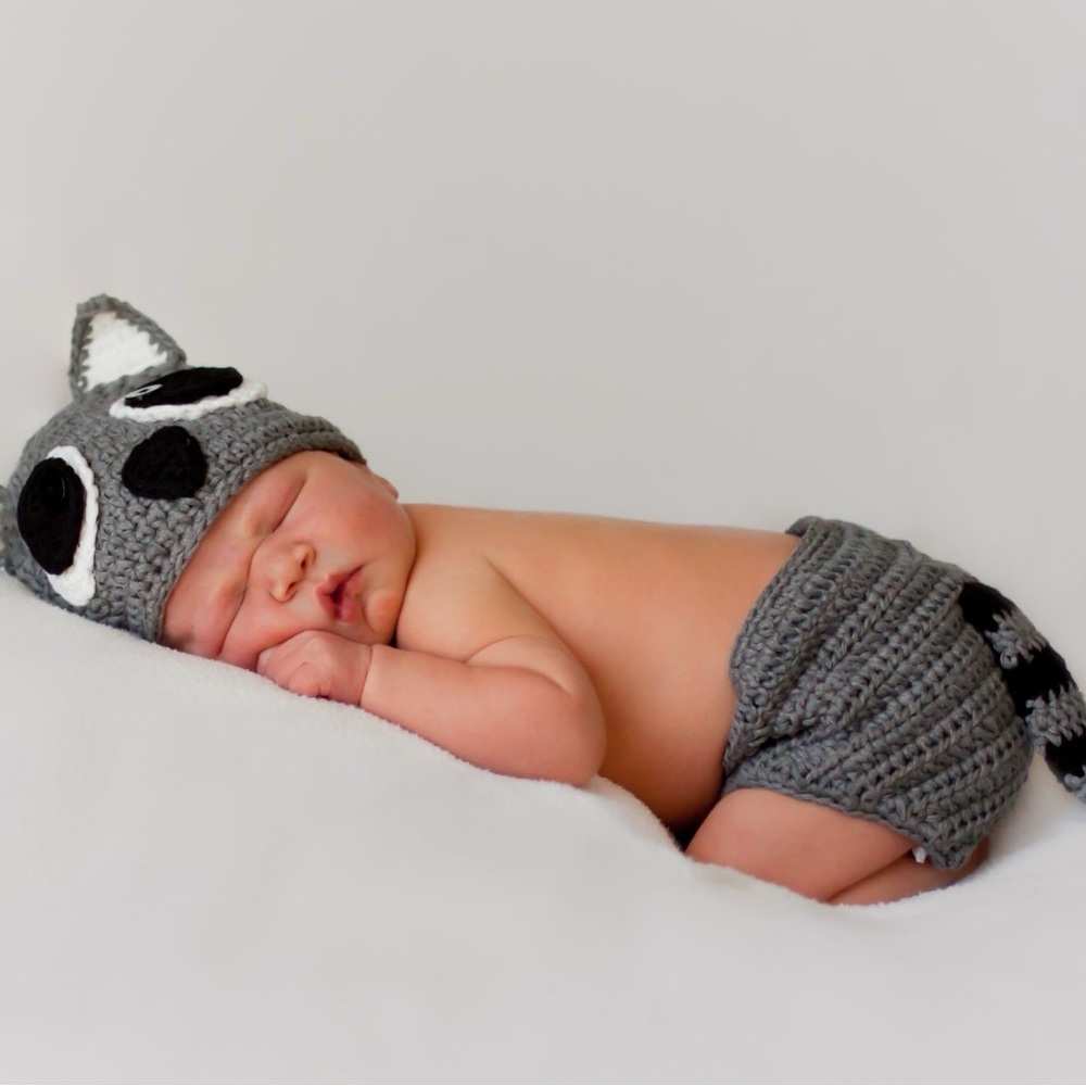 Gray and Black Animal Knit Hat